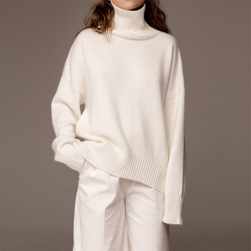 Women's Fashion Casual Turtleneck Loose Knit Sweater