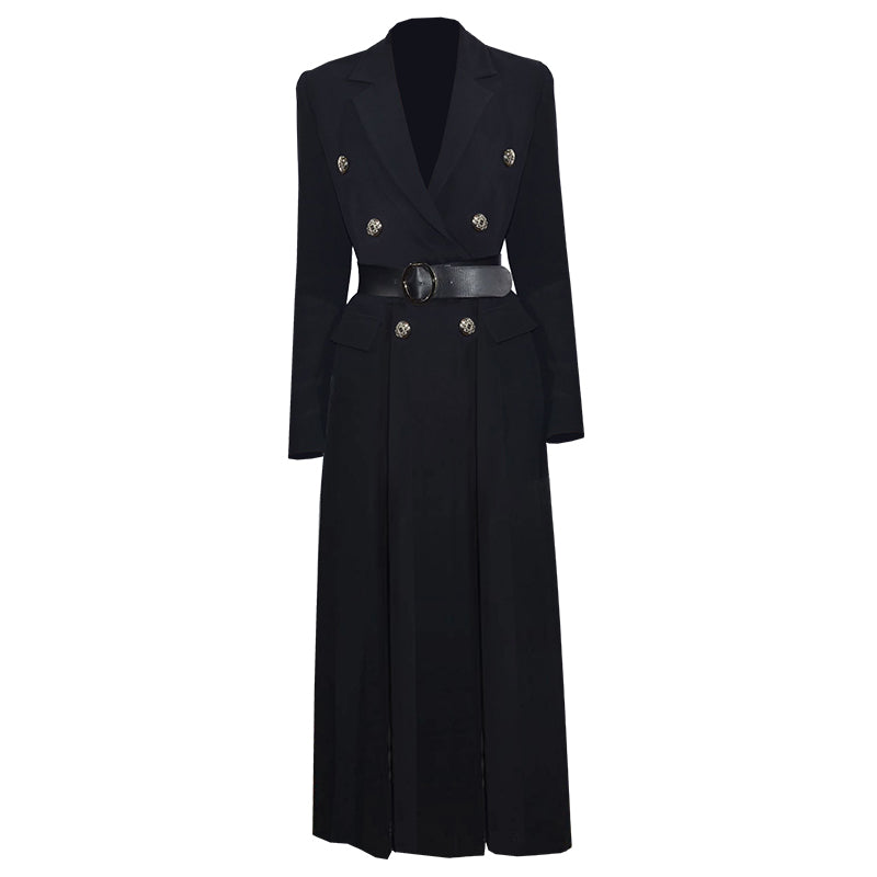 Mid-length Catwalk Trench Coat With Waist And Slit