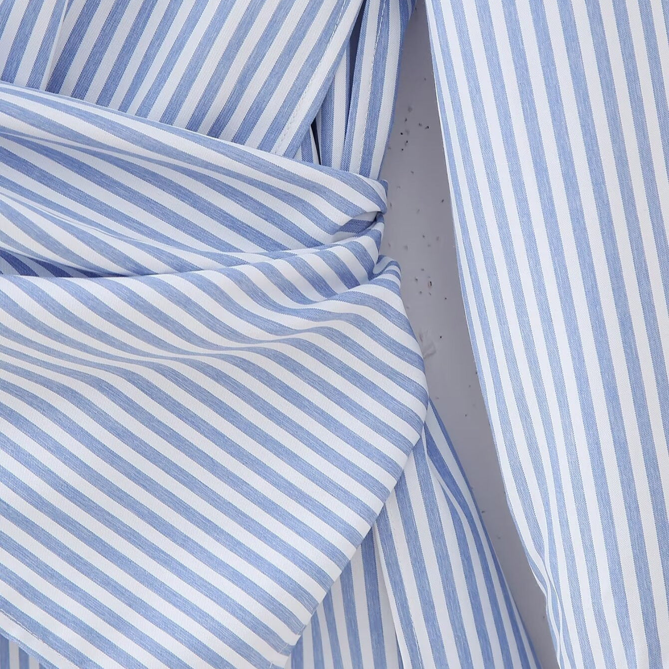 Fashion Loose Striped Lace-up Multi-color Long Sleeve Shirt