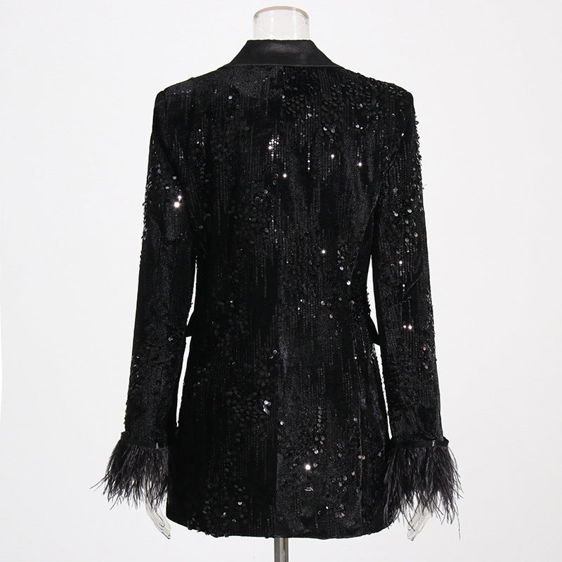 New Fashion Celebrity Light Luxury Style Sequins Suit Is Versatile And Slim