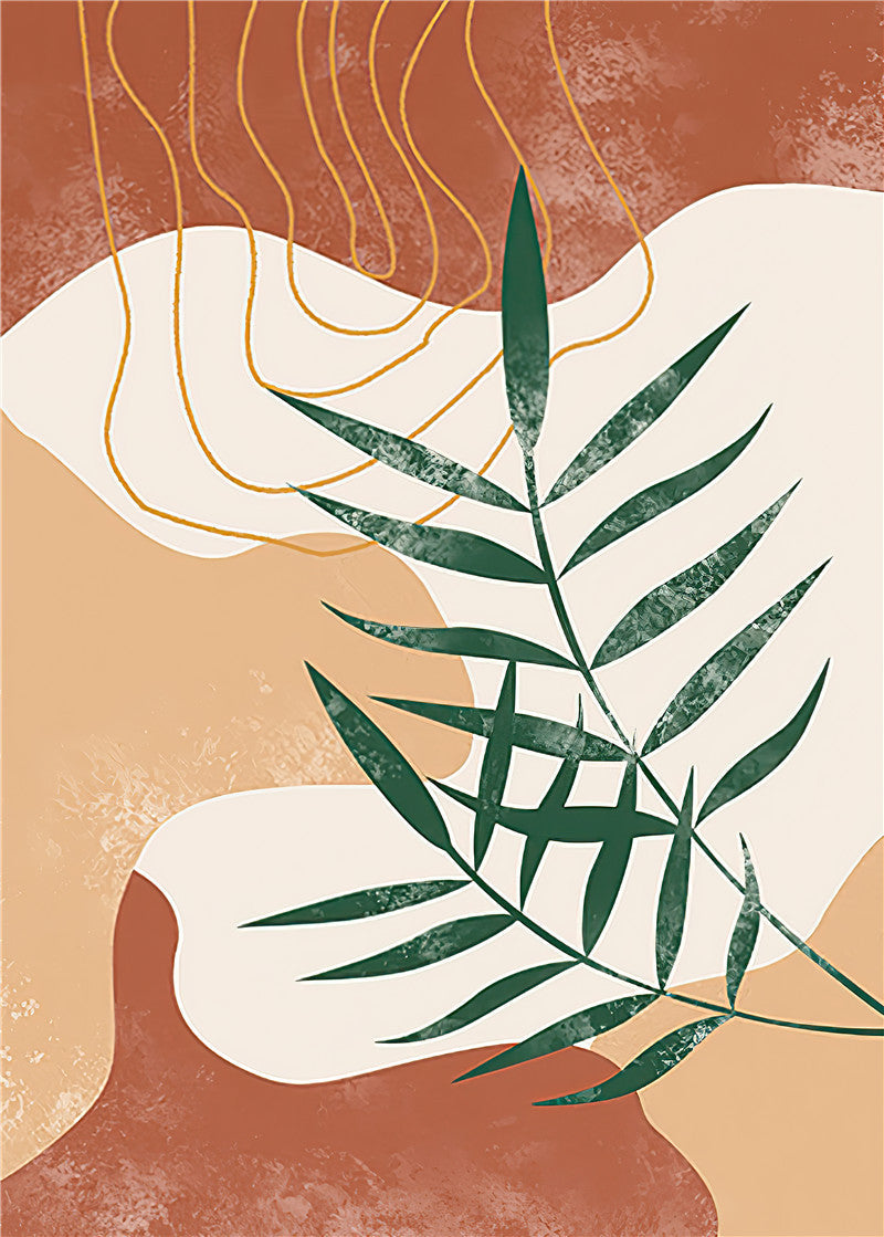 Nordic Modern Small  Plant Flower Character Line Picture