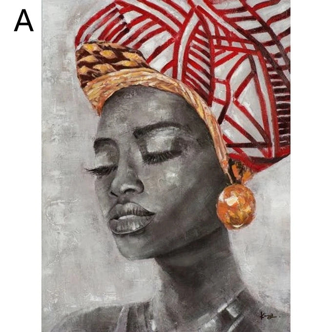 Abstract African Beauty Graffiti Canvas Painting Core Living Room Decoration