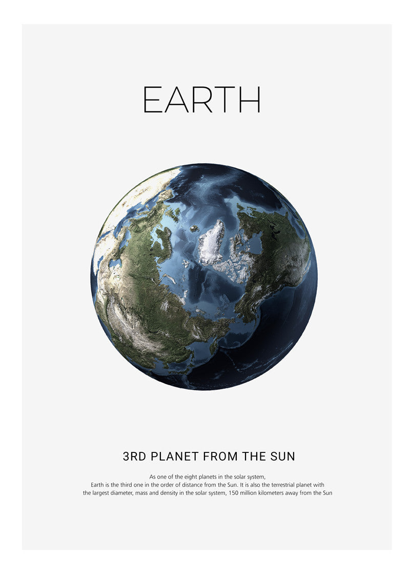 Earth Mars Moon Decorative Painting Ink Jet Painting Core