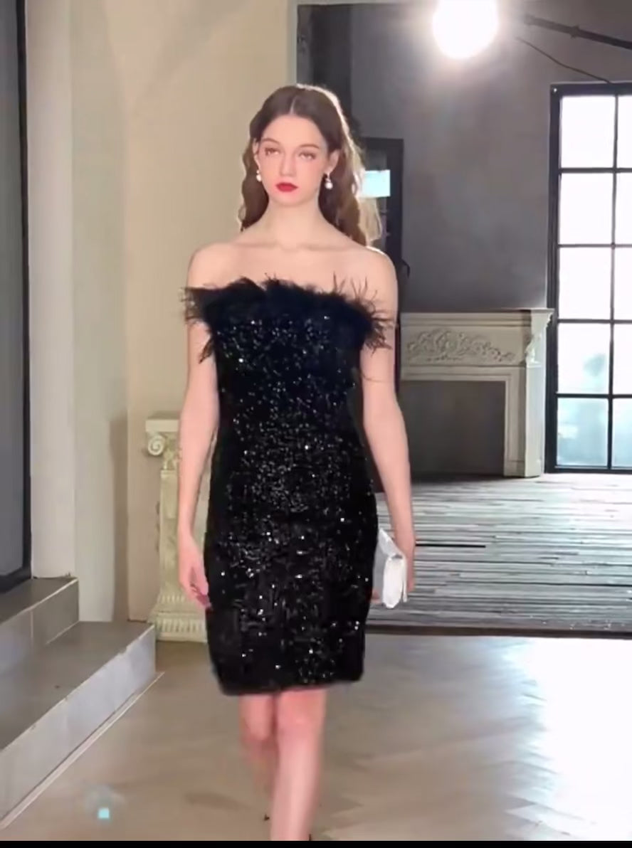 Off-shoulder Banquet Evening Dress Woman